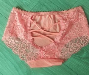 Peach Lace Trim Panties