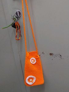 Handmade Crochet Sling Pouch mobile bag