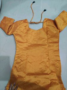 Orange Kurta with Mirror Work
