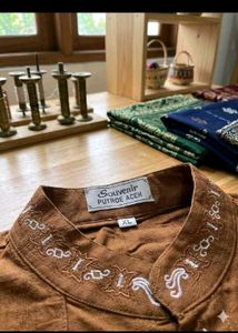Elegant Brown Embroidered Shirt