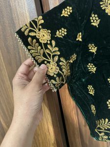 bottle green colour lehenga choli