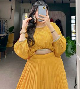 Yellow Embroidered Lehenga Set