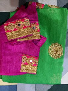 Price Drop⭕Beautiful Saree With Blouse😍