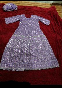 Heavy Sequins Work Gown With Dupatta And Pant