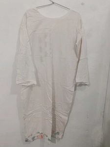 White Floral Print Kurta Set