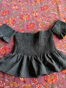 Smocked Off-Shoulder Peplum Top