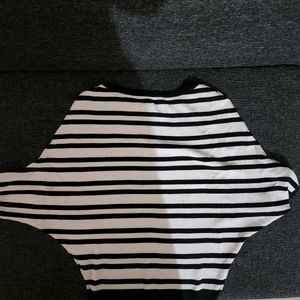 Striped Batwing Sleeve Light Pink Top