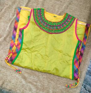 Yellow Embroidered Kurta