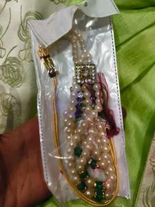 Boys Kurta Dhoti Set with Mala | Mint Green &amp;White