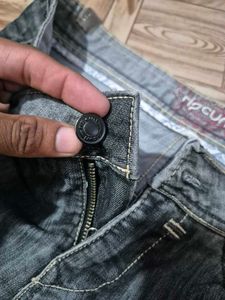 Pocket Embroidery Grey Vintage Jeans For Women