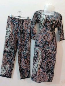 Paisley Print Kurta Set