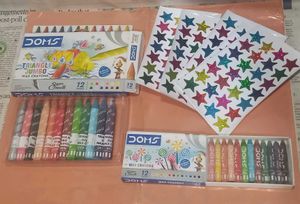 DOMS Wax Crayons & Star Stickers Set