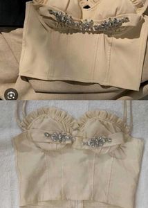 Embellished Cream Corset Top