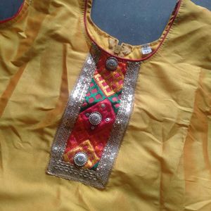 Yellow Embroidered Kurta Set with Dupatta