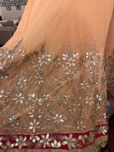 Peach &amp; Hot Pink Gotapatti Sharara suit