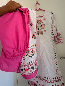 Embroidered White Kurta set