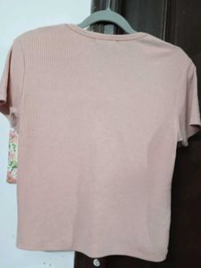 Basic Ribbed Pink T-Shirt