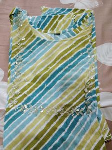 Embellished Striped Kurta