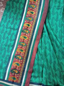 Elegant Green 💚 Printed Saree