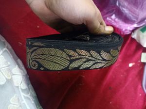 Black & Gold Floral Trim