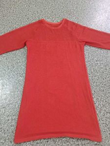 Forever 21 Orange Long Sleeve Mini Dress