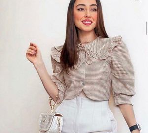 Chic Gingham Button-Up Blouse