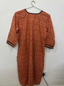 cotton coral Kurta