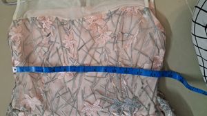 Beautiful Grey N Pink Floral Net Frock