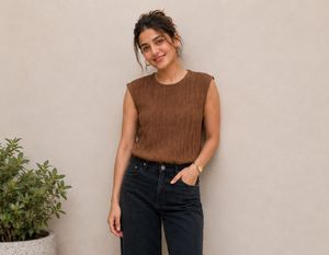 Shein Brown Sleeveless Top