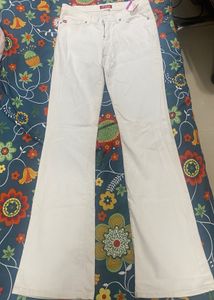 White Bootcut Denim Jeans