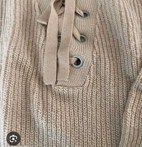 Lace-Up Knit Sweater top