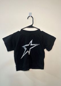 Black Graphic Print Baby Tee