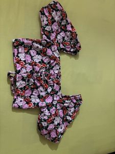 Floral Puff Sleeve Co-ord Set