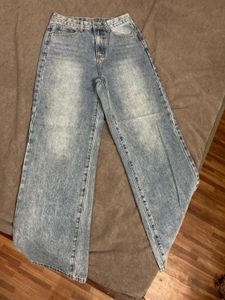 Blue Wash Wide Leg Jeans