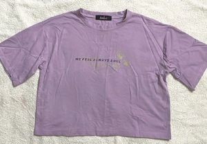 women’s crop Lavender Graphic T-Shirt