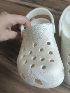 Crocs Sparkly White  Clogs C 11