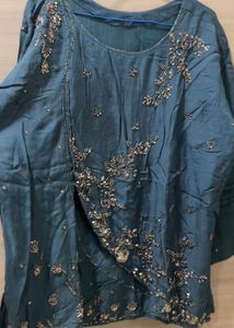 Embellished Teal Kurta