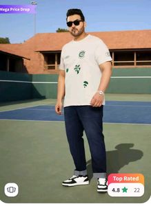 Sztori Plus Size Printed Pure Cotton T-shirt - 6XL