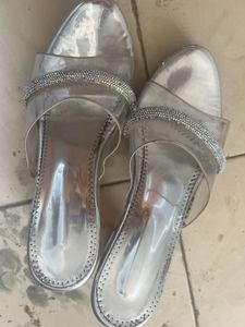 Sparkling Silver Slides
