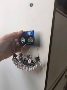 Peacock Design Ethnic Hoop Earrings