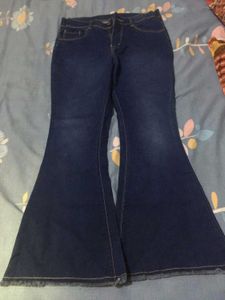 Flared Dark Wash Denim Jeans