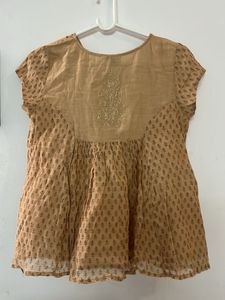 Boho Print Short Sleeve Kurta Top