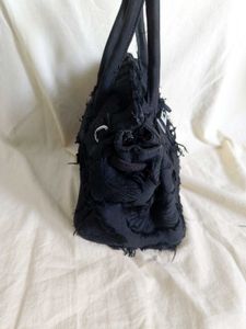 Stylish Black Textured Handbag