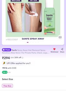 Sanfe Spray Away Hair Removal Foam