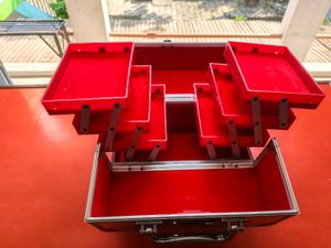 Red Metal Makeup Vanity Case