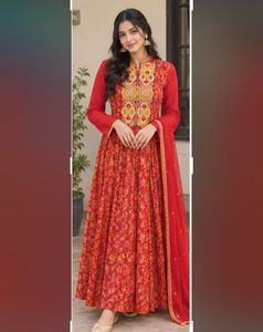 Stunning Red Floral Ethnic Gown