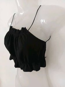 Black backless Crop Top