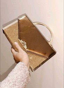 Sparkling Gold &amp; Brown Clutch
