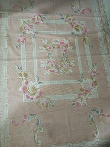 Table Cloth Light Pink & White Colour