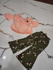 Girls' Outfit - Top &amp; Floral Pants